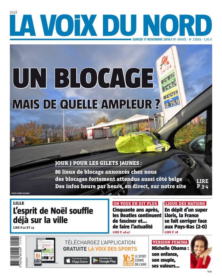 La Voix du Nord 17 novembre 2018 La Voix du Nord du 17 novembre 2018 à télécharger sur iPad