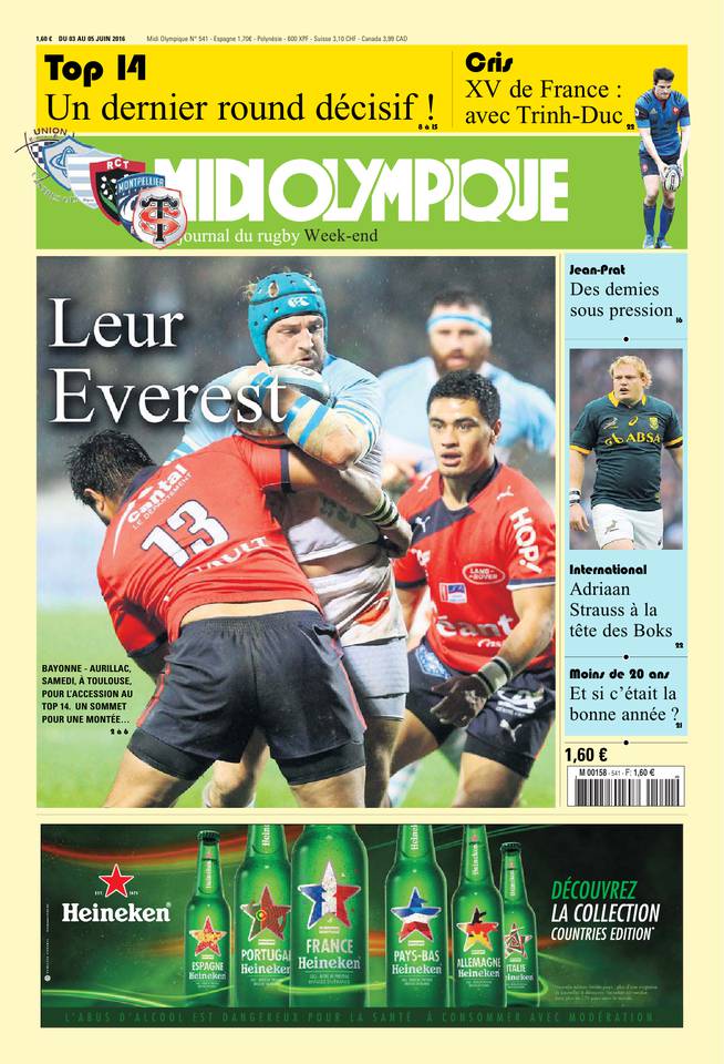 Midi Olympique Vert 03 juin 2016 Midi Olympique Vert du 03 juin 2016 à télécharger sur iPad