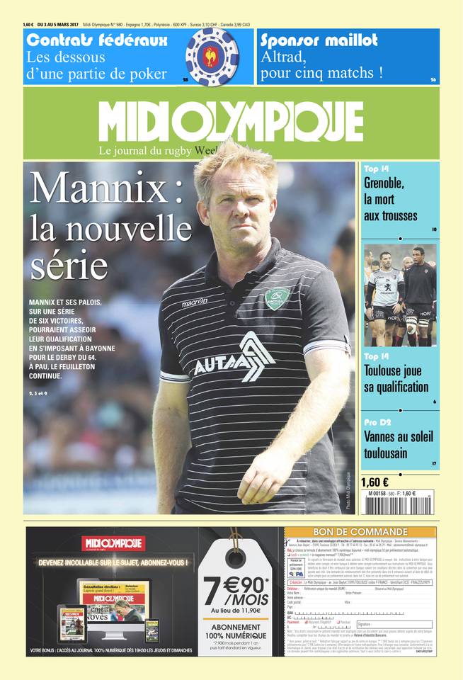 Midi Olympique Vert 03 mars 2017 Midi Olympique Vert du 03 mars 2017 à télécharger sur iPad