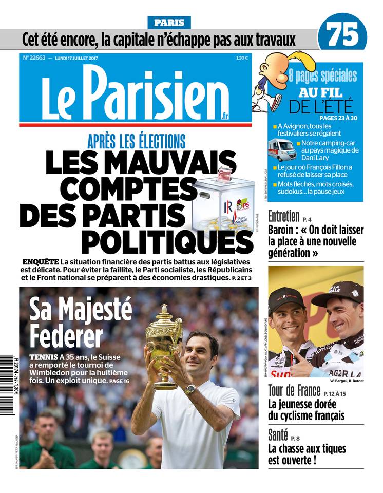 Le Parisien 17 juillet 2017 Le Parisien du 17 juillet 2017 à télécharger sur iPad