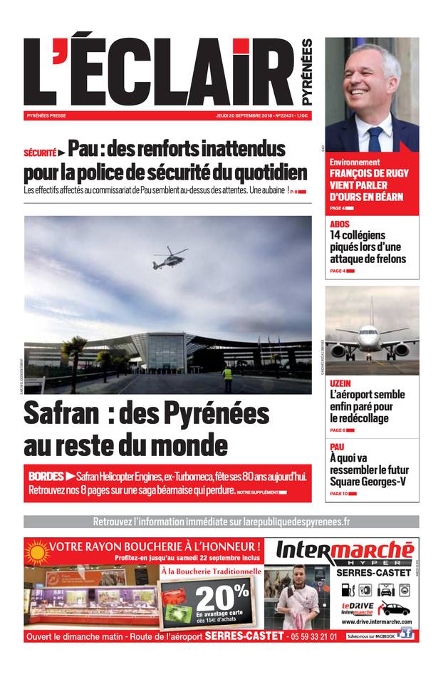 L'Éclair des Pyrénées 20 septembre 2018 Abonnement L'Éclair des Pyrénées Pas Cher avec le BOUQUET ePresse.fr