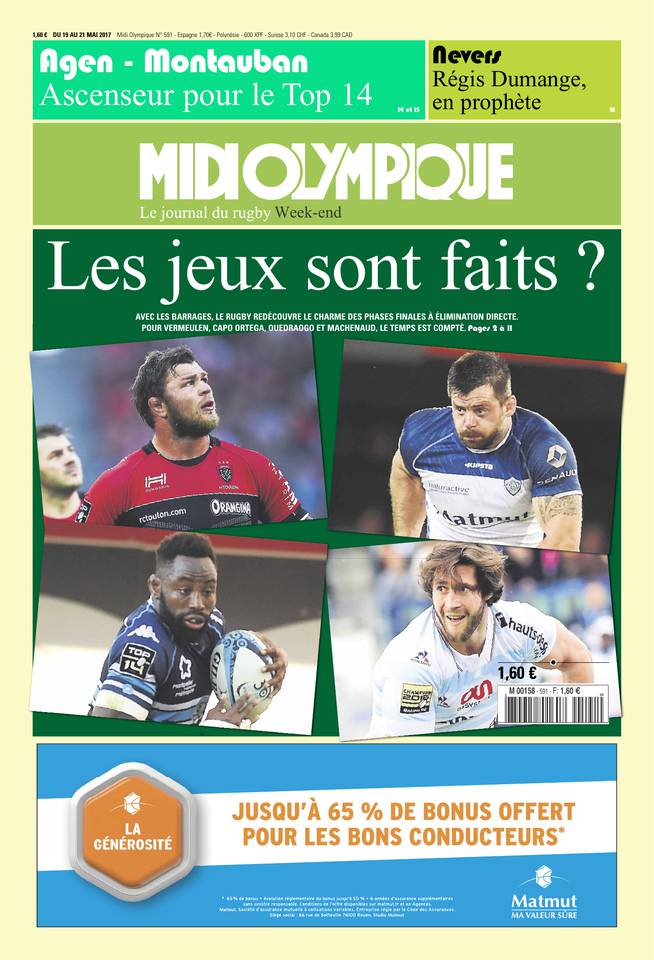 Midi Olympique Vert 19 mai 2017 Midi Olympique Vert du 19 mai 2017 à télécharger sur iPad
