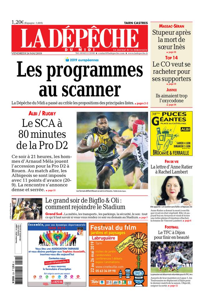 La Dépêche du Midi 24 mai 2019 Abonnement à La Dépêche du Midi Pas Cher avec le BOUQUET ePresse.fr
