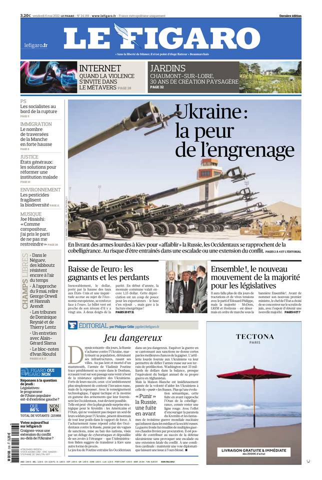 Le Figaro Une du 6 mai 2022