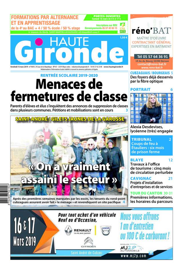 Haute Gironde 15 mars 2019 Abonnement Haute Gironde Pas Cher avec BOUQUET INFO ePresse.fr