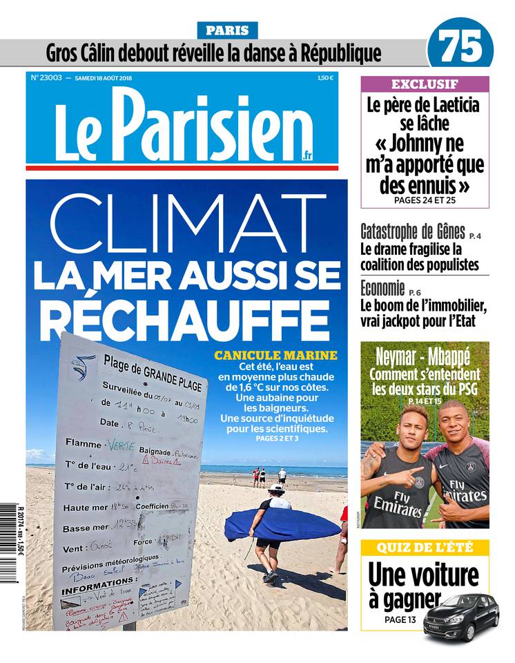 Le Parisien 18 août 2018 Abonnement Le Parisien Pas Cher avec le BOUQUET INFO ePresse.fr