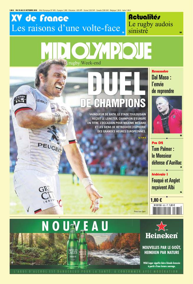 Midi Olympique Vert 19 octobre 2018 Midi Olympique Vert N°665 du 19 octobre 2018 à télécharger sur iPad