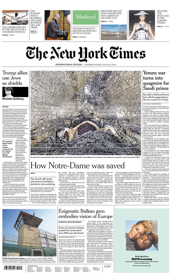 International New York Times 20 juillet 2019 Abonnement International NY Times Pas Cher avec le BOUQUET ePresse.fr