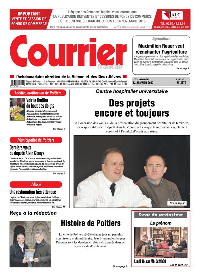 Courrier Français 13 janvier 2017 Courrier Français du 13 janvier 2017 à télécharger sur iPad