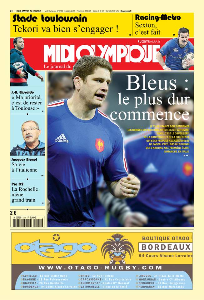 Une - Midi Olympique Rouge 28 janvier 2013