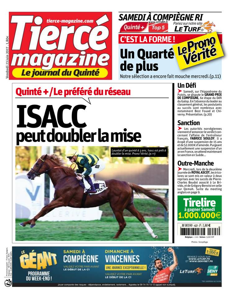 Tiercé Magazine 23 juin 2017 Abonnement Tiercé Mag Pas Cher avec le BOUQUET ePresse.fr