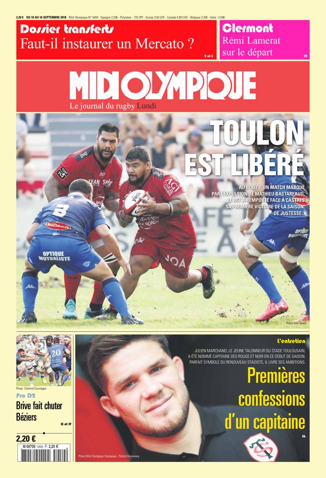 Midi Olympique Rouge 10 septembre 2018 Midi Olympique Rouge N°5459 du 10 septembre 2018 à télécharger sur iPad