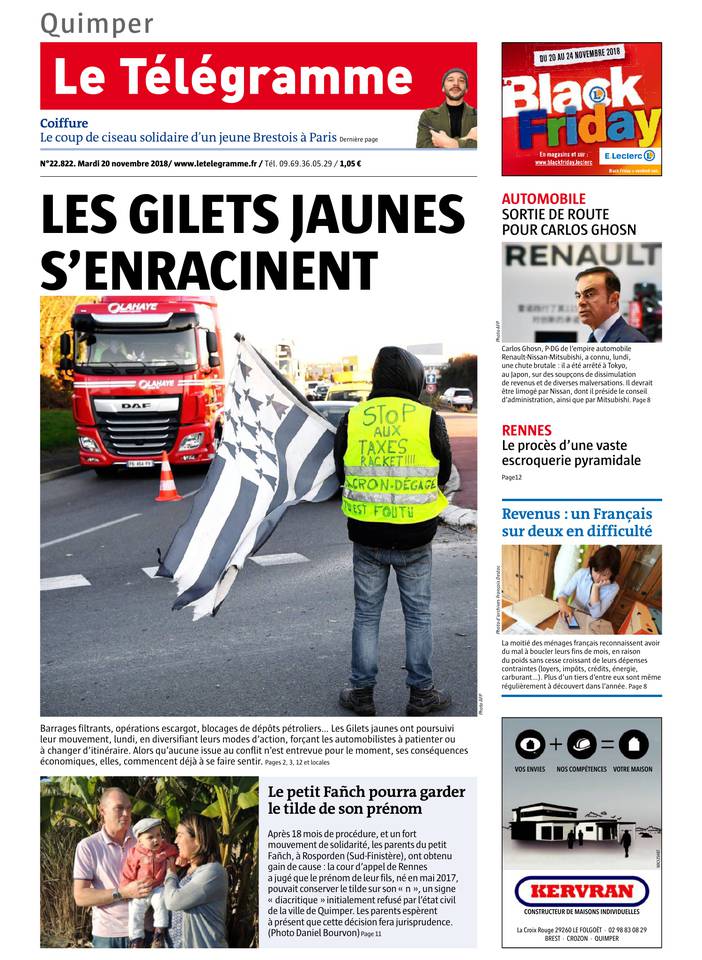 Le Télégramme 20 novembre 2018 Abonnement Le Télégramme Pas Cher avec BOUQUET INFO ePresse.fr