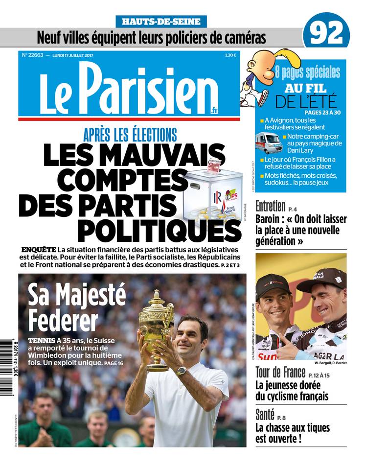 Le Parisien 17 juillet 2017 Le Parisien du 17 juillet 2017 à télécharger sur iPad