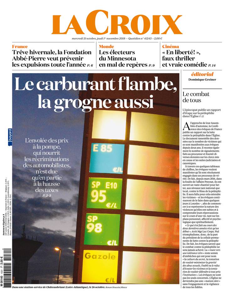 La Croix 31 octobre 2018 La Croix du 31 octobre 2018 à télécharger sur iPad