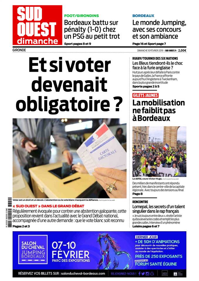 Sud Ouest Dimanche 10 février 2019 Sud Ouest Dimanche du 10 février 2019 à télécharger sur iPad