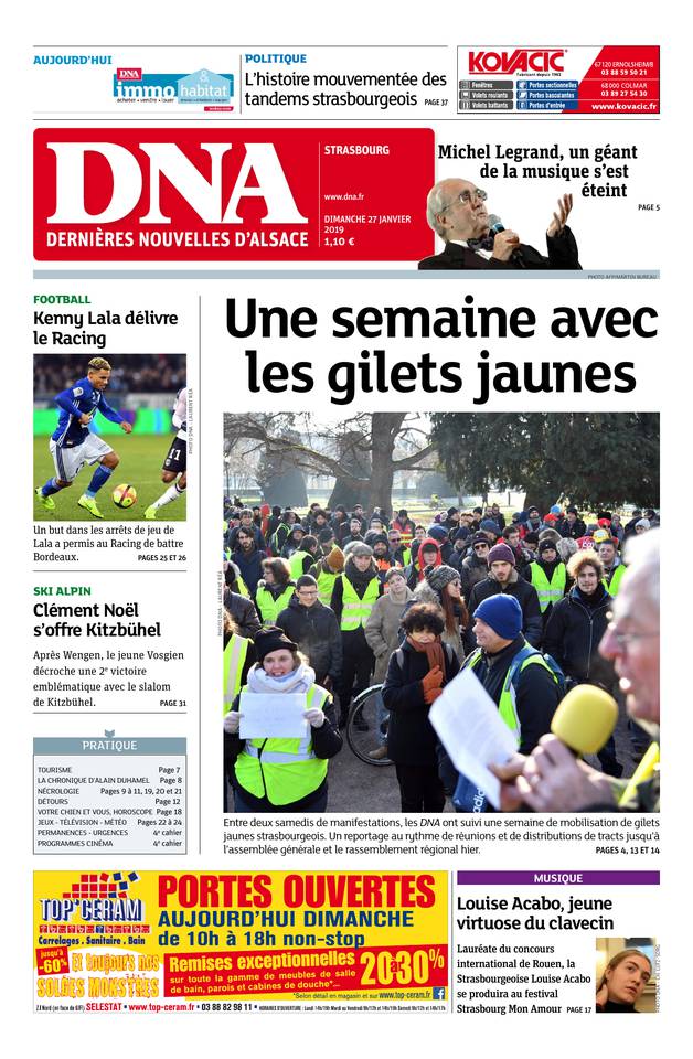 Les DerniÃ¨res Nouvelles d'Alsace - Strasbourg du 27 janvier 2019