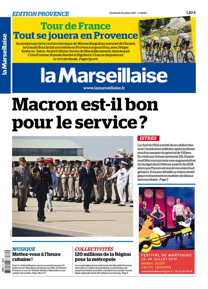 La Marseillaise 21 juillet 2017 Abonnement La Marseillaise Pas Cher avec BOUQUET INFO ePresse.fr