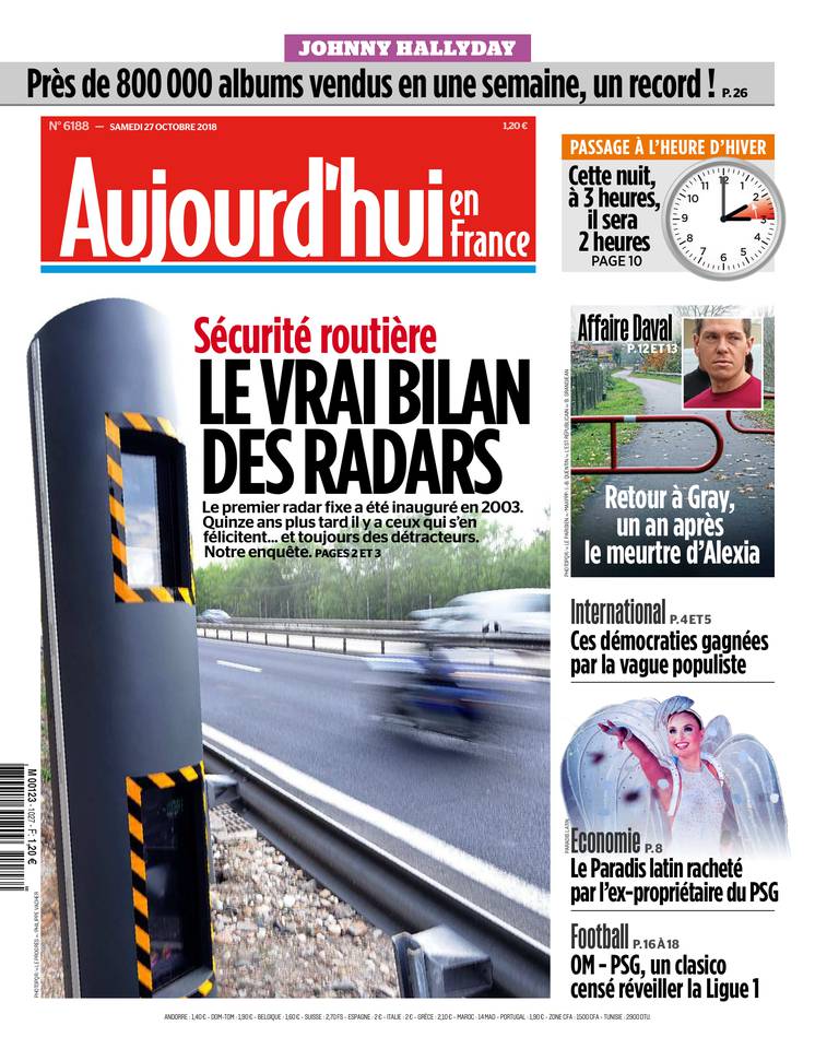 Aujourd'hui en France 27 octobre 2018 Aujourd'hui en France du 27 octobre 2018 à télécharger sur iPad