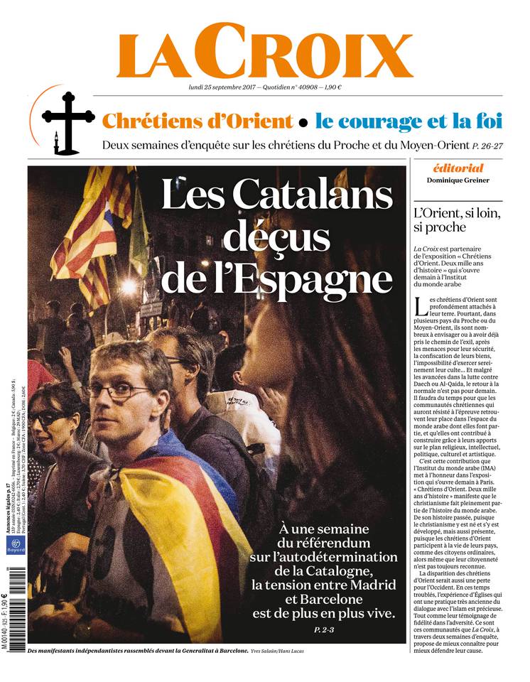 La Croix 25 septembre 2017 La Croix du 25 septembre 2017 à télécharger sur iPad