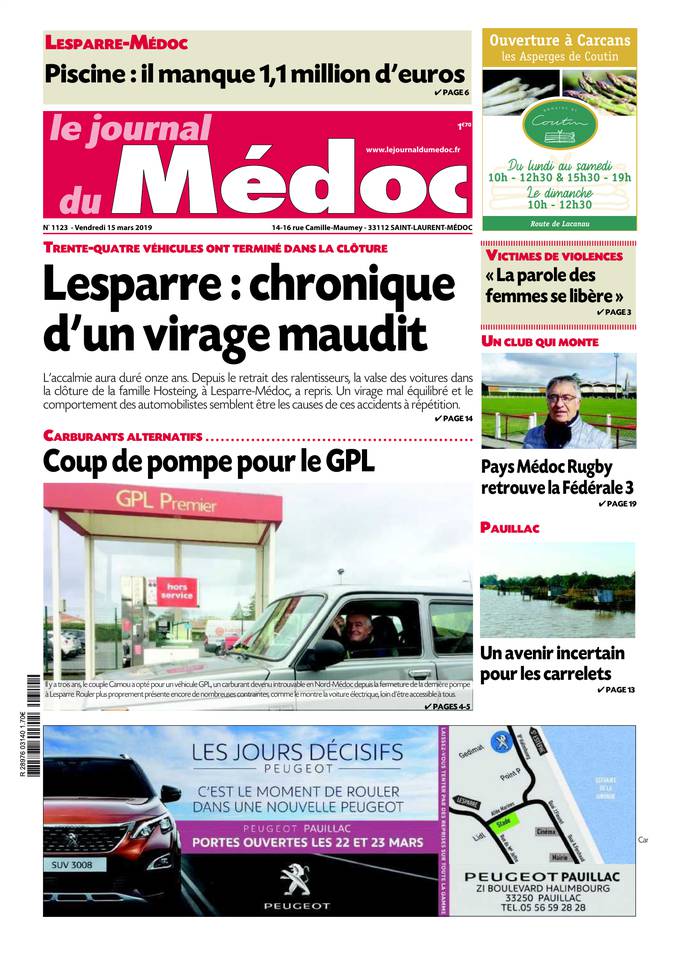 Le Journal du Médoc 14 mars 2019 Abonnement Le Journal du Médoc Pas Cher avec BOUQUET INFO ePresse.fr