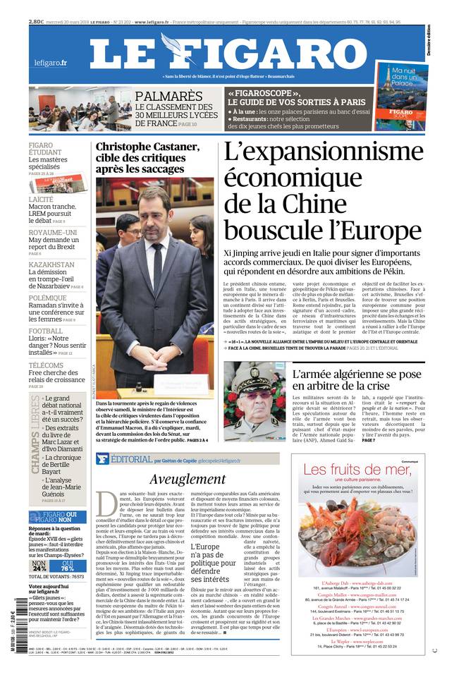 Le Figaro 20 mars 2019 Le Figaro du 20 mars 2019 à télécharger sur iPad