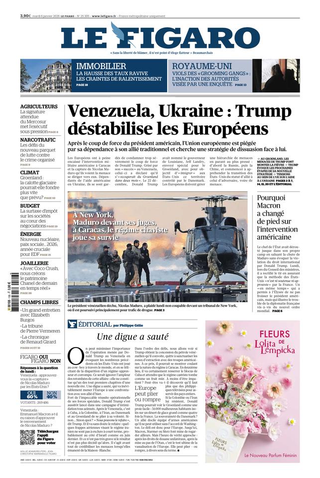 Le Figaro Une du 6 janvier 2026