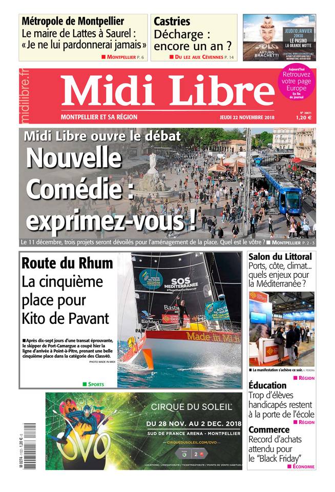 Midi Libre 22 novembre 2018 Midi Libre du 22 novembre 2018 à télécharger sur iPad