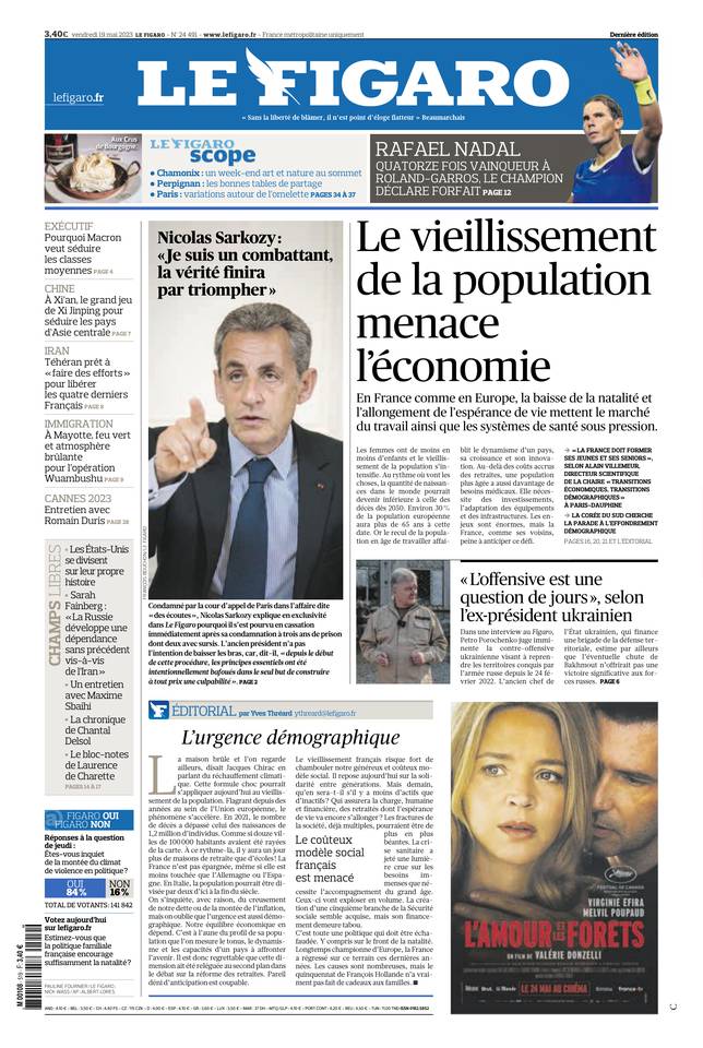Le Figaro Une du 19 mai 2023
