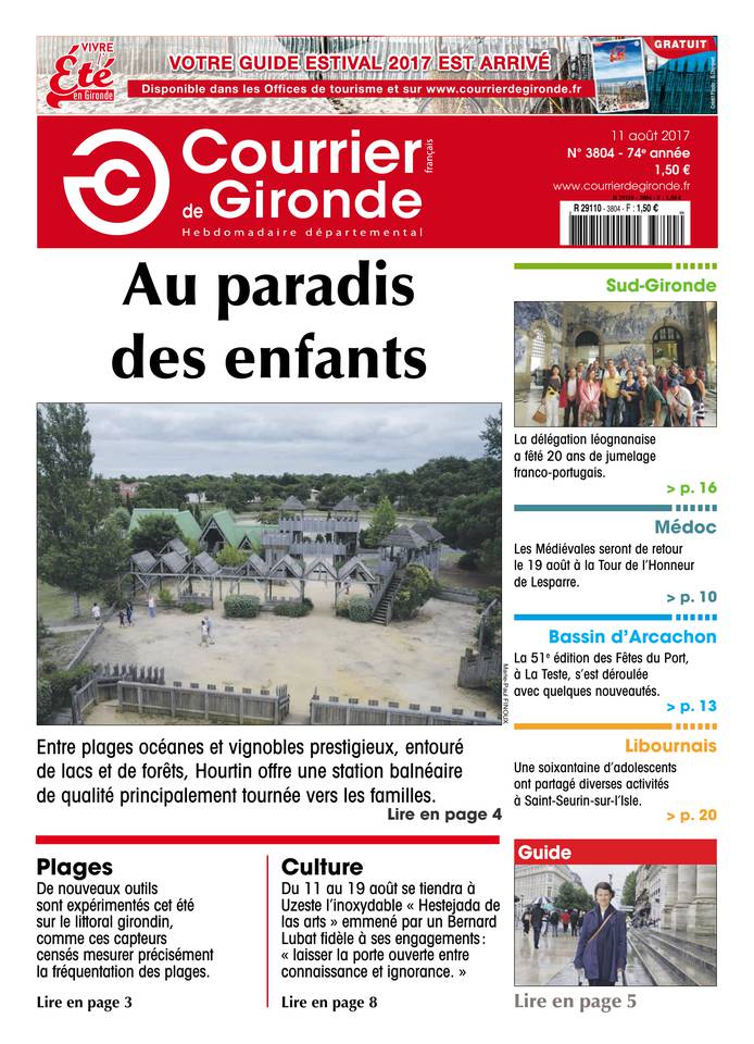 Courrier de Gironde 11 août 2017 Courrier de Gironde du 11 août 2017 à télécharger sur iPad