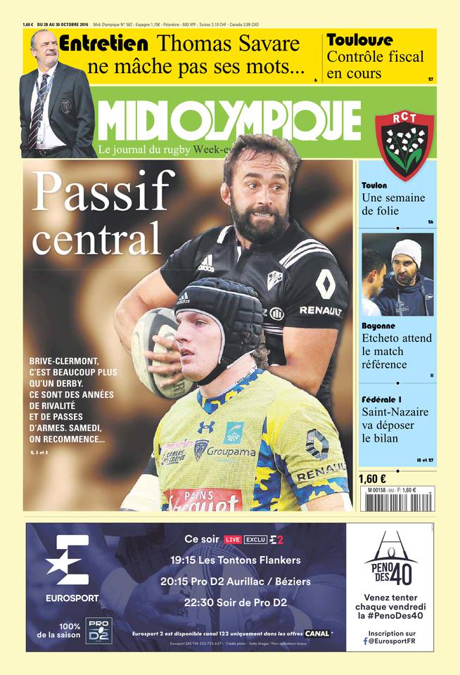 Midi Olympique Vert 28 octobre 2016 Midi Olympique Vert du 28 octobre 2016 à télécharger sur iPad