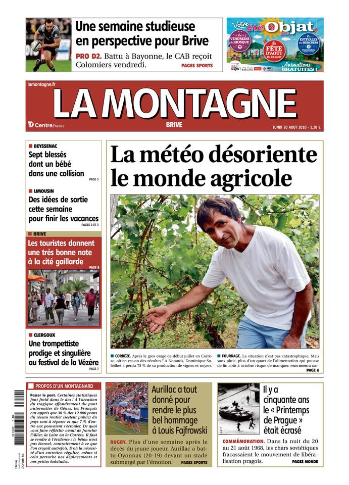La Montagne 20 août 2018 Abonnement La Montagne Pas Cher avec le BOUQUET INFO ePresse.fr
