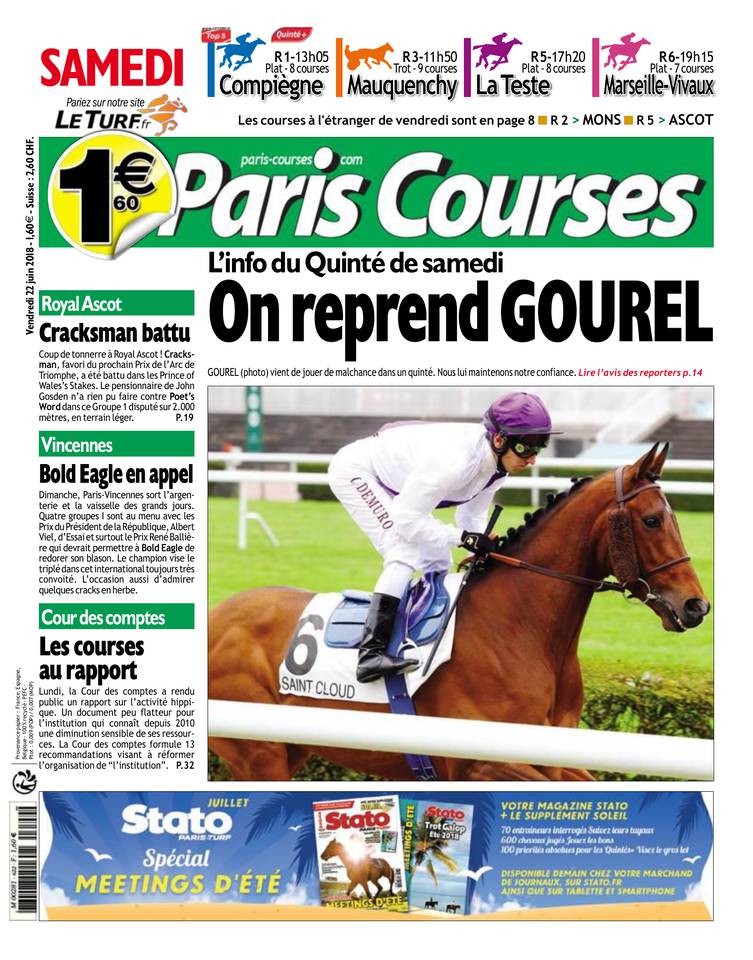 Paris Courses 22 juin 2018 Abonnement Paris Courses Pas Cher avec le BOUQUET ePresse.fr