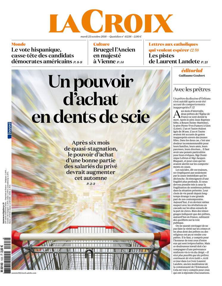La Croix 23 octobre 2018 La Croix du 23 octobre 2018 à télécharger sur iPad