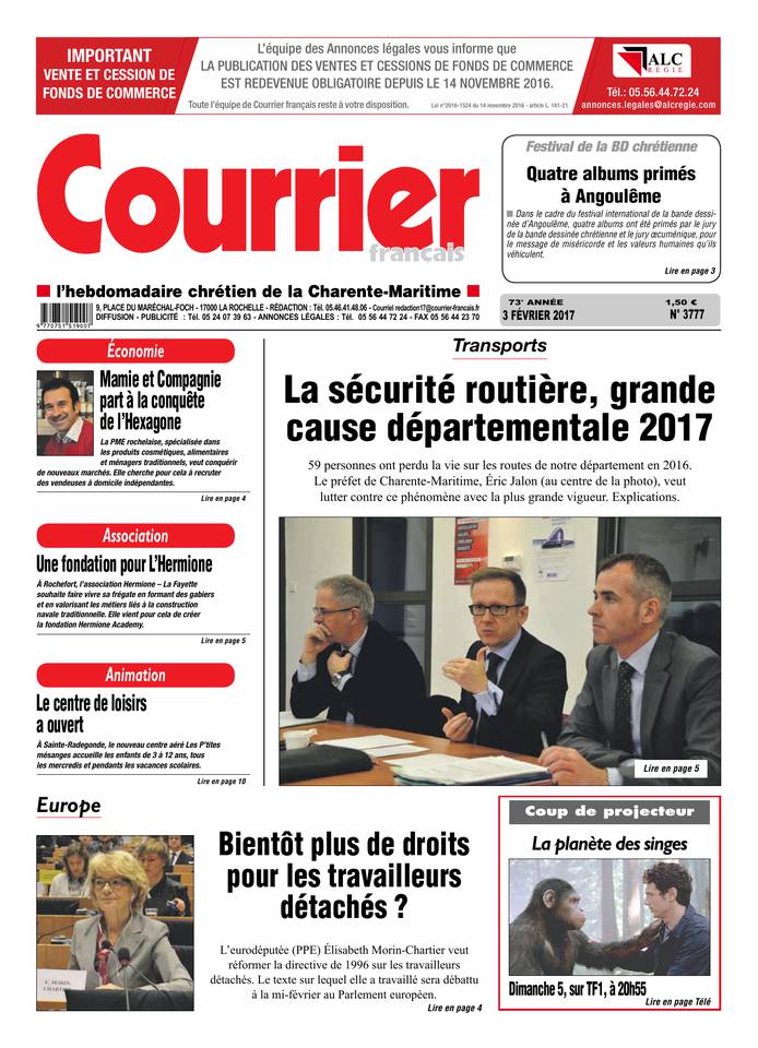 Courrier Français 03 février 2017 Courrier Français du 03 février 2017 à télécharger sur iPad