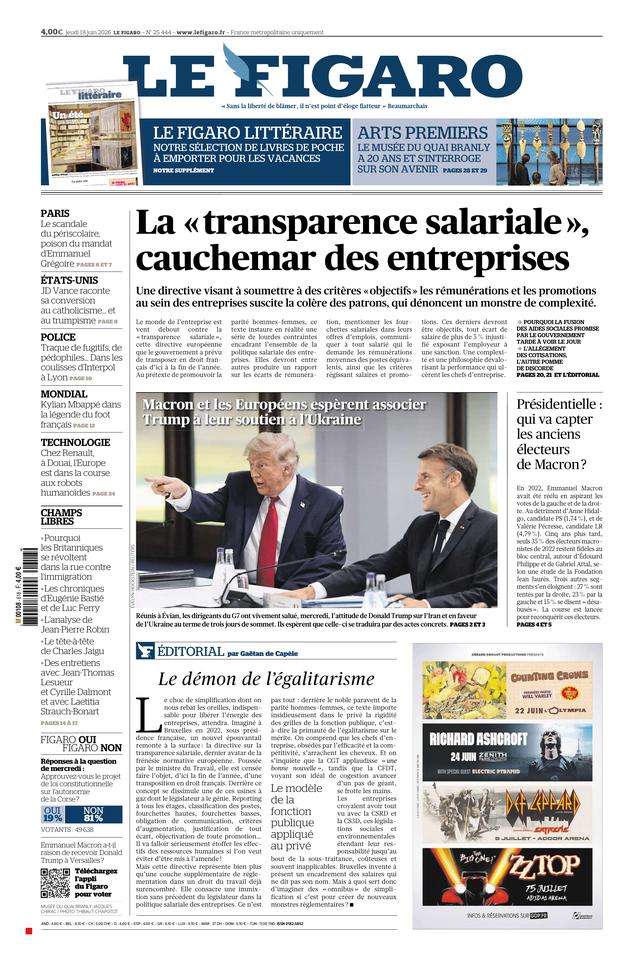 Le Figaro Une du 18 juin 2026