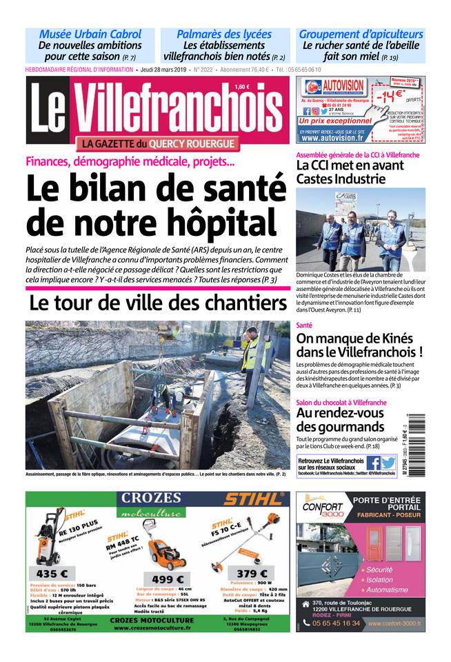 Le Villefranchois 28 mars 2019 Le Villefranchois du 28 mars 2019 à télécharger sur iPad