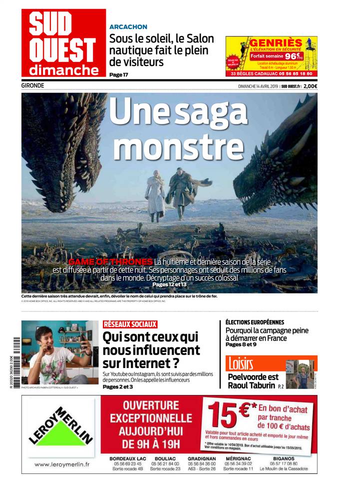 Sud Ouest Dimanche 14 avril 2019 Sud Ouest Dimanche du 14 avril 2019 à télécharger sur iPad