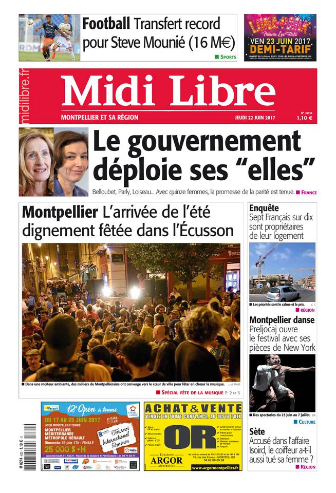 Midi Libre 22 juin 2017 Abonnement à Midi Libre Pas Cher avec le BOUQUET INFO ePresse.fr