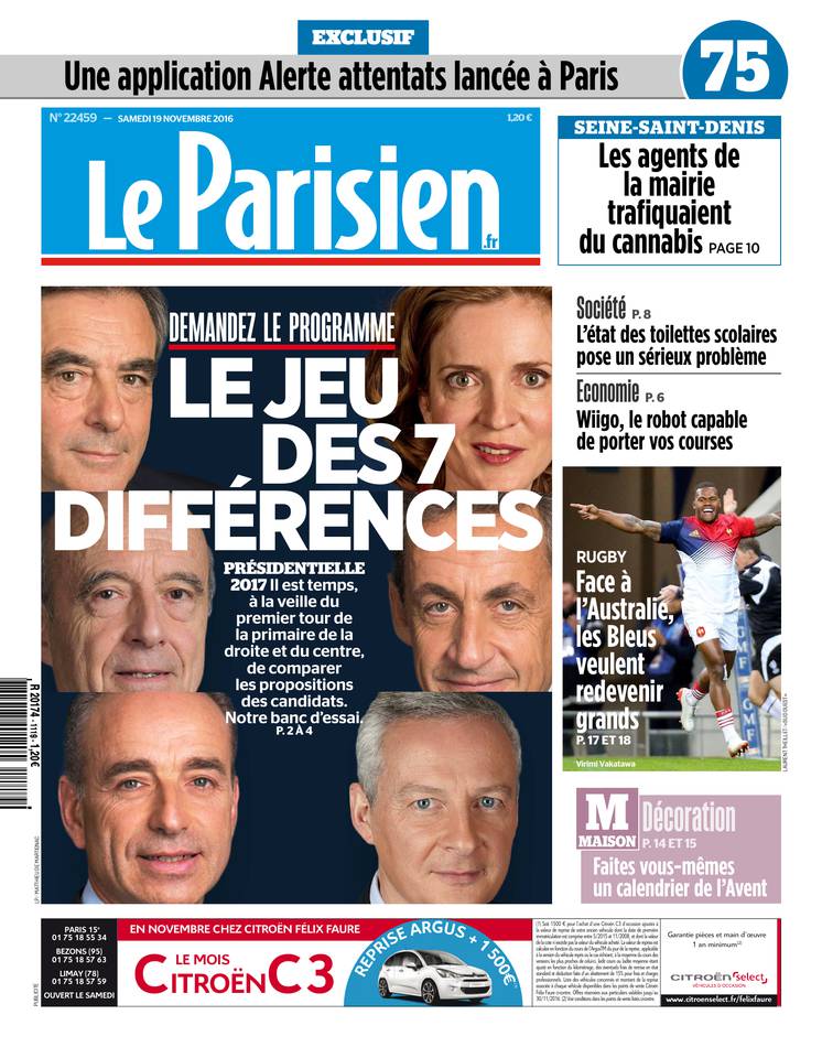 Le Parisien 19 novembre 2016 Le Parisien du 19 novembre 2016 à télécharger sur iPad