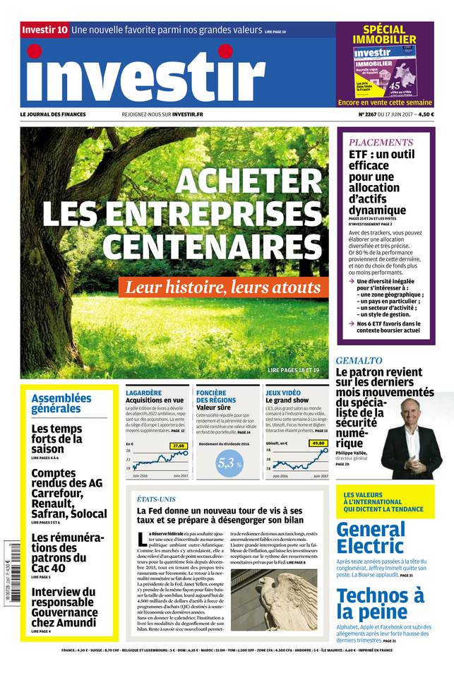 Investir 17 juin 2017 Investir N°2267 du 17 juin 2017 à télécharger sur iPad