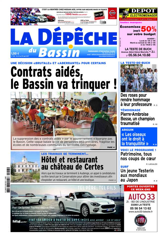 La Dépêche du Bassin 13 septembre 2017 La Dépêche du Bassin du 13 septembre 2017 à télécharger sur iPad