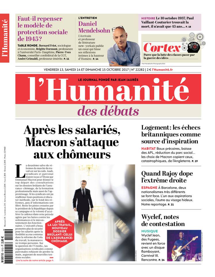 L'Humanité 13 octobre 2017 L'Humanité du 13 octobre 2017 à télécharger sur iPad