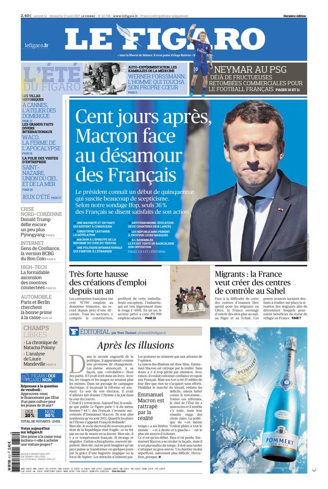 Le Figaro 12 août 2017 Le Figaro du 12 août 2017 à télécharger sur iPad