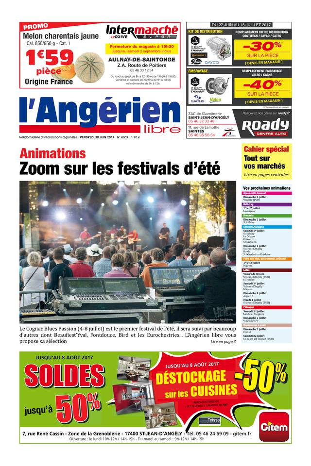 L'Angérien Libre 30 juin 2017 L'Angérien Libre N°4609 du 30 juin 2017 à télécharger sur iPad