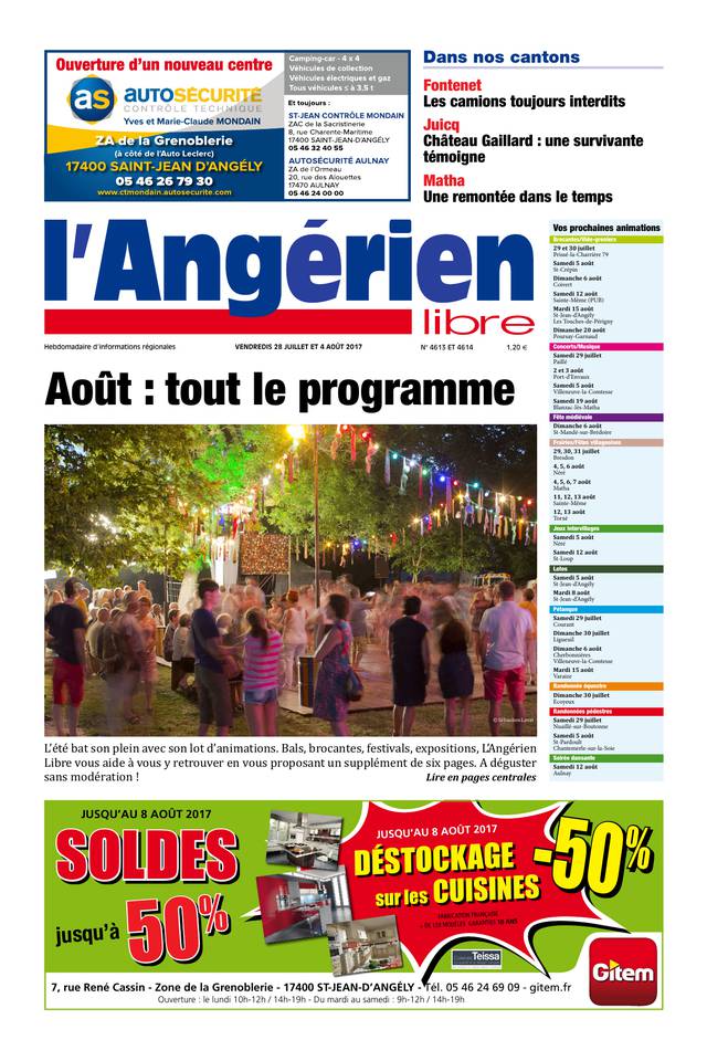 L'Angérien Libre 28 juillet 2017 L'Angérien Libre du 28 juillet 2017