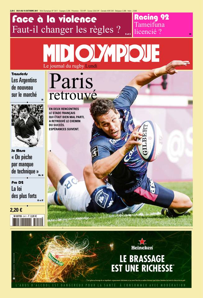 Midi Olympique Rouge 09 octobre 2017 Midi Olympique Rouge du 09 octobre 2017 à télécharger sur iPad