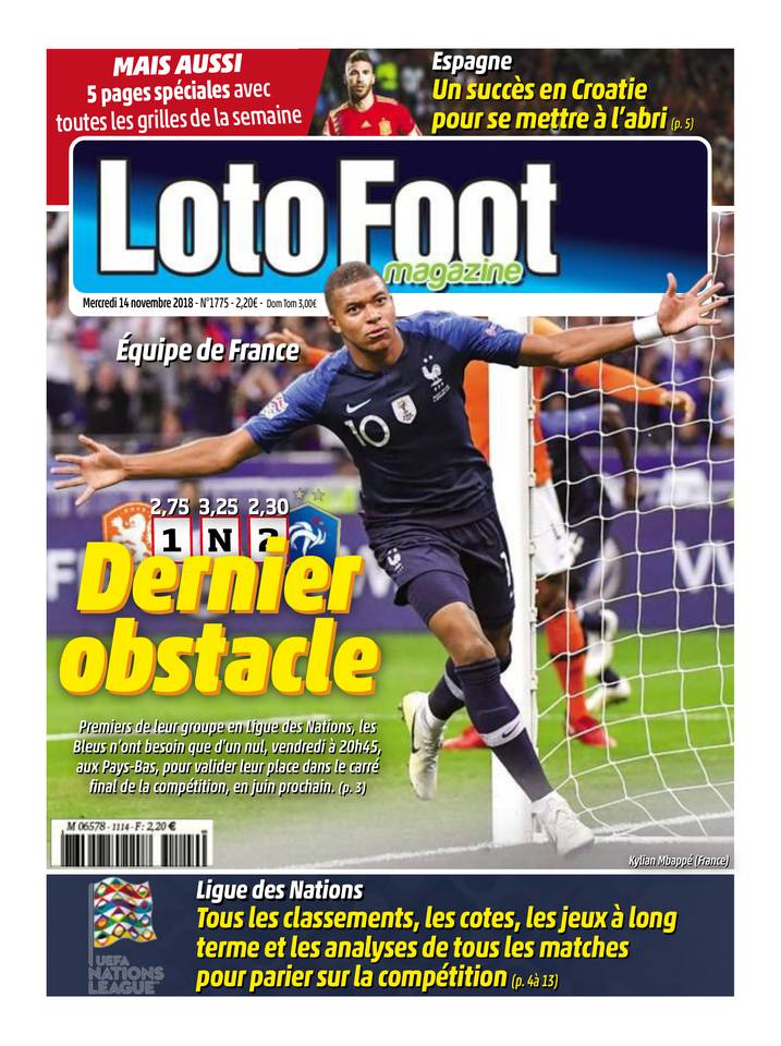 Loto Foot Magazine 14 novembre 2018 Loto Foot Magazine du 14 novembre 2018 à télécharger sur iPad