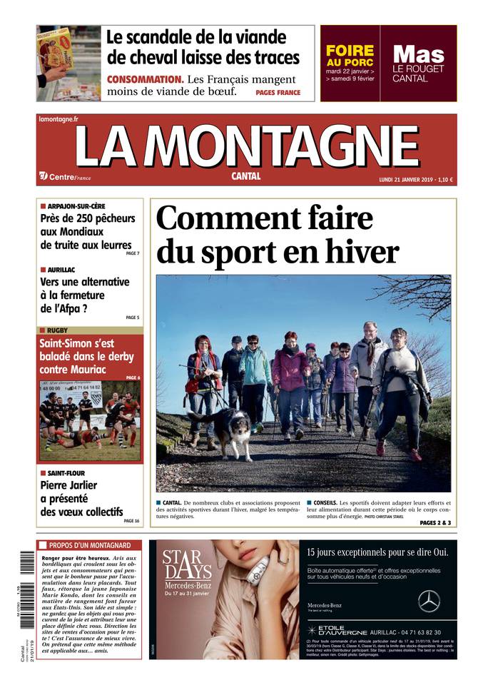 La Montagne 21 janvier 2019 Abonnement La Montagne Pas Cher avec le BOUQUET INFO ePresse.fr