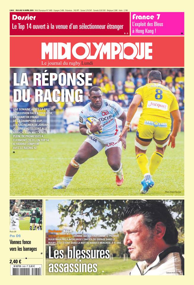Midi Olympique Rouge 08 avril 2019 Midi Olympique Rouge N°5489 du 08 avril 2019 à télécharger sur iPad